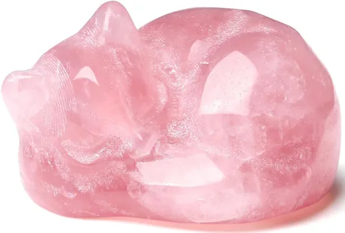 Vista 14 de QINJIEJIE Estatua de Gato de Obsidiana Negra Decoración de Cristales y Piedras Curativas Figura de Gatos Durmiendo Piedra Estatua Regalo Gemas