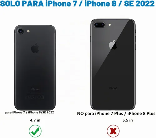 Vista 7 de Nvollnoe Funda para iPhone SE Funda 2022/iPhone SE 2020/7/8 Funda con Soporte para Tarjetas de Servicio Pesado Protectora de Doble Capa Resistente a