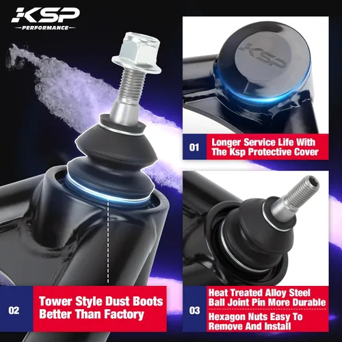 Vista 4 de KSP PERFORMANCE - Kit de brazos de control superiores ajustables de 1 a 4 pulgadas