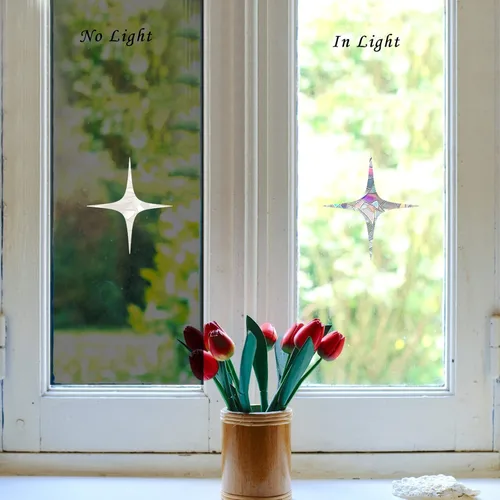 Vista 2 de Calcomanías de ventana con diseño de estrellas cruzadas para ataques