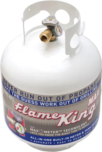 Vista 7 de Flame King YSN230b - Cilindro de tanque de propano de acero de 20 libras con válvula OPD y calibre integrado, vertical de 20 libras