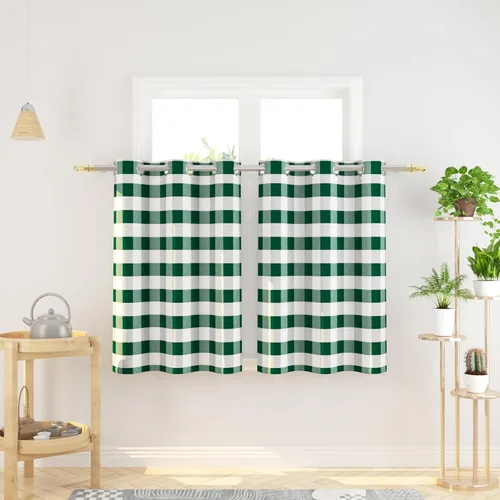 Vista 40 de Cortinas de 24 pulgadas de largo con diseño Buffalo Check Gingham Plaid para ventanas de cocina y baño, tratamiento para ventanas con 2 paneles