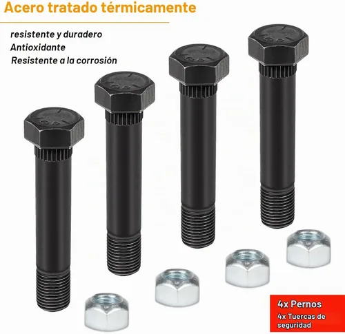 Vista 2 de Paquete de 4 pernos de grillete de resorte de hoja de remolque de 9/16 pulgadas -18 x 3-1/2 pulgadas de largo con tuercas de bloqueo, apto