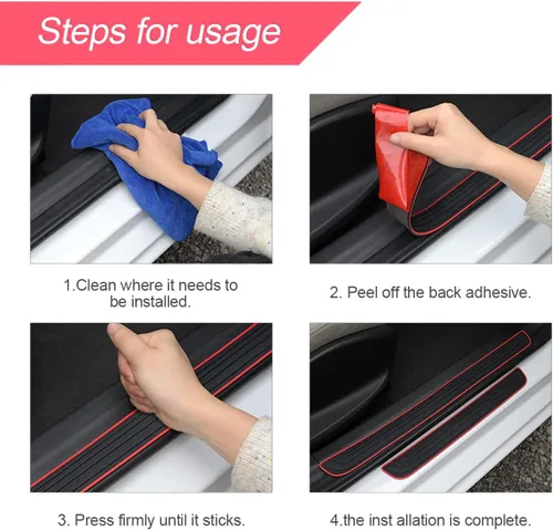 Vista 5 de 4 protectores de placa para umbral de puerta de automóvil, protectores de puerta de automóvil para umbral de umbral de puerta automática, protector