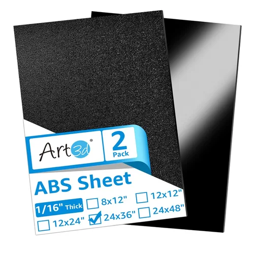Vista 15 de Art3d - Láminas de plástico ABS de 1/16 pulgadas de grosor 8"x12", paquete de 2 - Lámina rígida ABS termoformada de dos lados