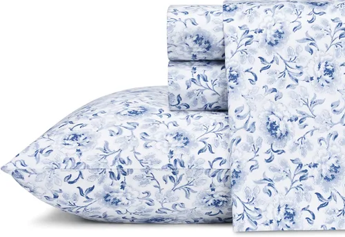Vista 35 de Laura Ashley - Juego de sábanas individuales con sábana bajera y funda de Bettinas Blooms Rojo