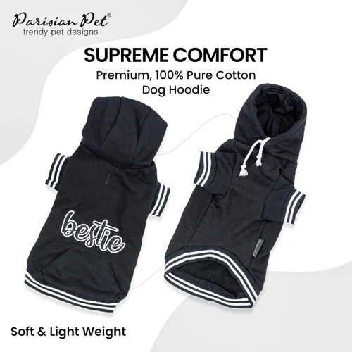 Vista 2 de Parisian Pet Sudadera básica con capucha para perro – Sudadera ligera estampada para perro – Sudadera con capucha para perros con agujero