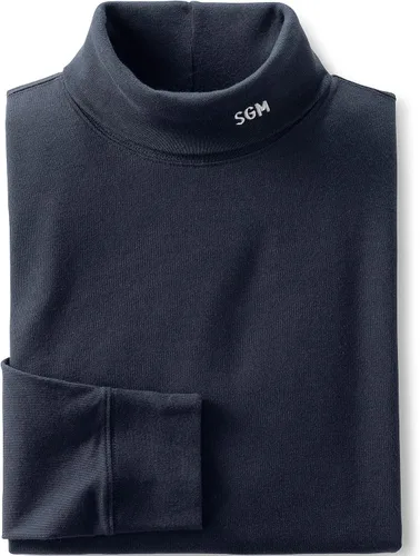 Vista 4 de Lands' End - Camisa de cuello alto Super-T de mezcla de algodón para hombre Negro