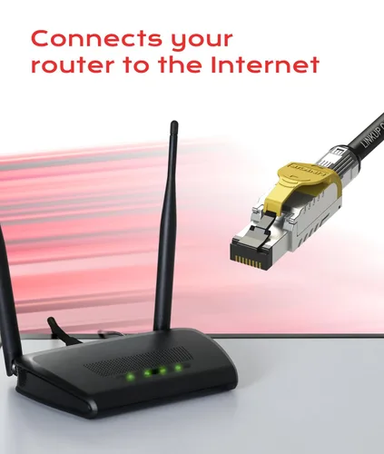 Vista 5 de LINKUP Cable Ethernet Cat 8 Cable largo de Internet Conexión LAN de alta velocidad Conectores RJ45 Uso con Cat 5/Cat 6/Cat 7 Óptimo