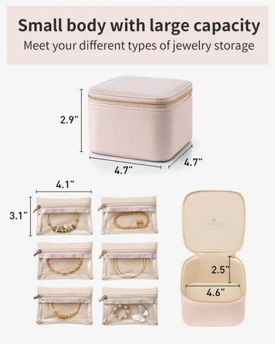 Vista 3 de Vlando Regalos para profesores, joyero con 6 bolsas de terciopelo para joyas, almacenamiento de joyas de viaje para mujeres y niñas, organizador