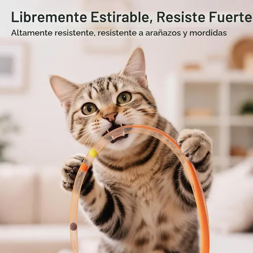 Vista 6 de Potaroma Juguete interactivo para gatos con sensor de movimiento, sonido de canto y hierba gatera, divertido diseño de granada con cola de malla