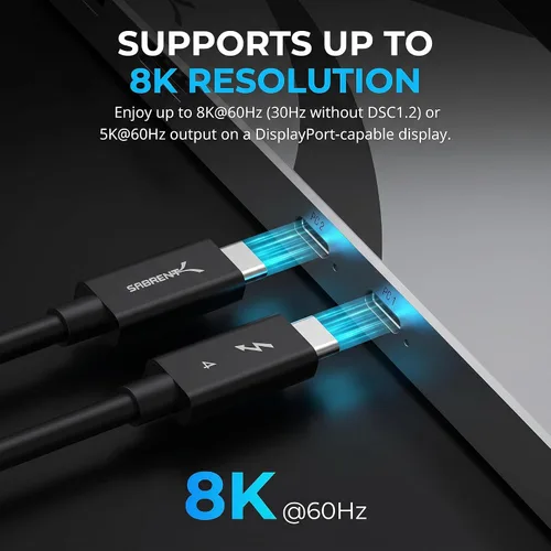 Vista 4 de SABRENT Conmutador KVM Thunderbolt 4, 40Gbps, 4K @144Hz/8K a 60Hz (SB-TB4K)