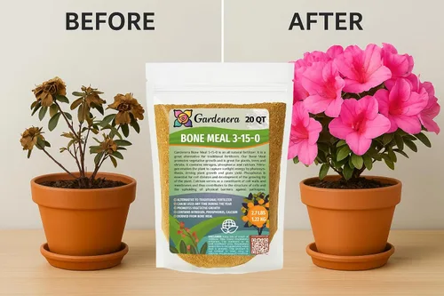 Vista 4 de 𝐌𝐄𝐉𝐎𝐑 𝐕𝐄𝐍𝐓𝐀 Abono orgánico de harina de huesos de Gardenera (4-12-0 NPK) Fuente de nitrógeno y fósforo totalmente natural para bulbos, jardines
