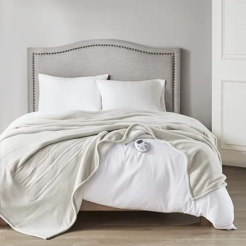 Vista 33 de Serta - Manta de vellón sherpa reversible, ultrasuave y tejida, manta térmica, manta eléctrica; cómoda, agradable y abriga y protege del frío