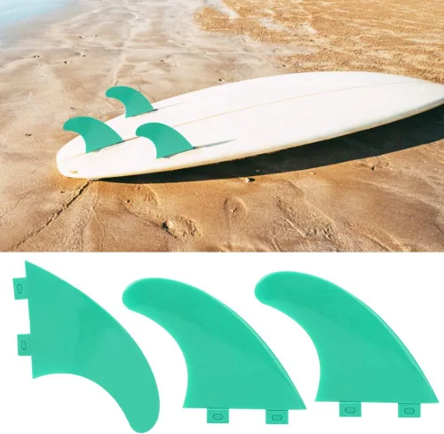 Vista 3 de Aletas de tabla de surf con parte superior suave, aletas de surf para tabla de surf, empujador de cola izquierdo, medio derecho, accesorio de surf
