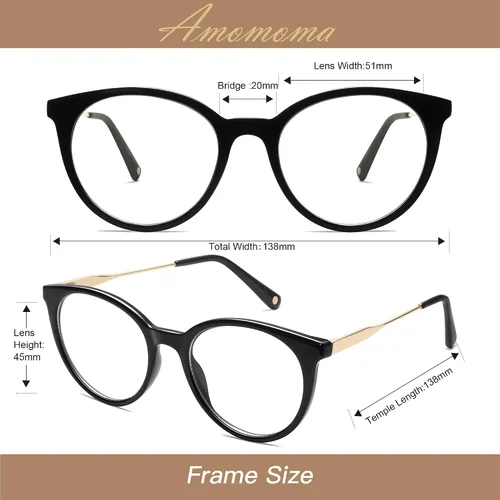 Vista 4 de AMOMOMA Round Reading Glasses for Women Readers AM6055