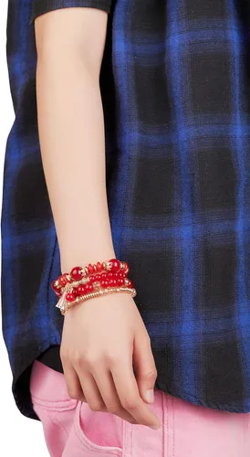 Vista 3 de Yovico 6 juegos de pulseras elásticas apilables bohemias, para mujer, con cuentas ajustables, multicolor, para regalo, Sin gemas.