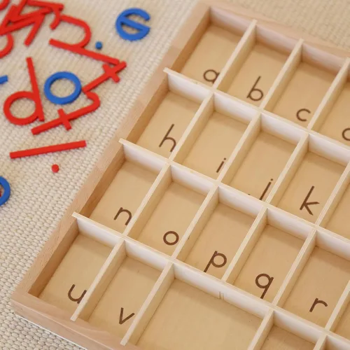 Vista 5 de MONTESSORI OUTLET Caja pequeña del alfabeto móvil (letras minúsculas) - Solo caja, no contiene letras