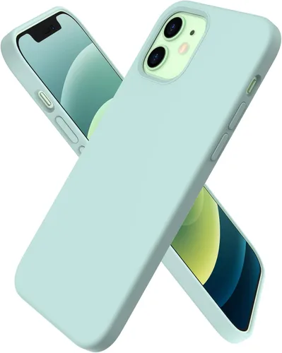 Vista 11 de ORNARTO - Funda para iPhone 12/12 Pro, silicona líquida delgada, color negro 3-Layer Full Covered Soft Gel Rubber, Non-Slip Grip Shockproof