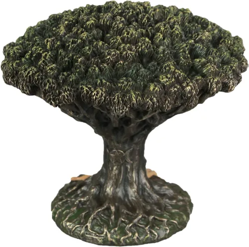 Vista 3 de Veronese Design 6 3/4 pulgadas de alto Wiccan Triple Moon Sigil árbol de la vida, escultura de resina bronceada fundida en frío, celta, nórdico
