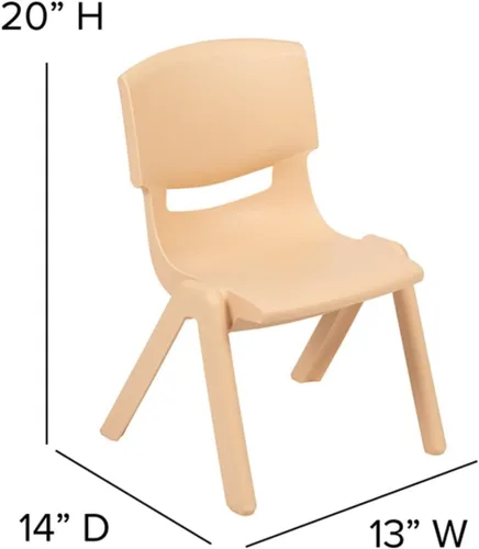 Vista 73 de Flash Furniture - Silla escolar apilable de plástico azul con altura de asiento de 10 1/2 pulgadas Construcción duradera, uso comercial