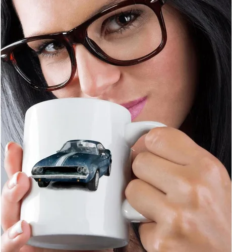 Vista 2 de 3dRose - Boehm Digital Paint Automobile - Classic Muscle Car - Tazas (taza-40591-1)