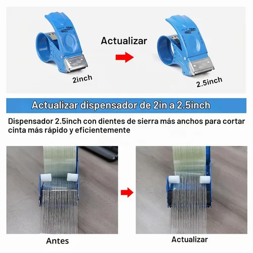 Vista 2 de BOMEI PACK Cinta de Embalar de 2 Pulgadas con Dispensador, Cinta de Embalaje Reforzada de Monofibra de Vidrio con Hilo para Envío, 3 Rollos x 5.5
