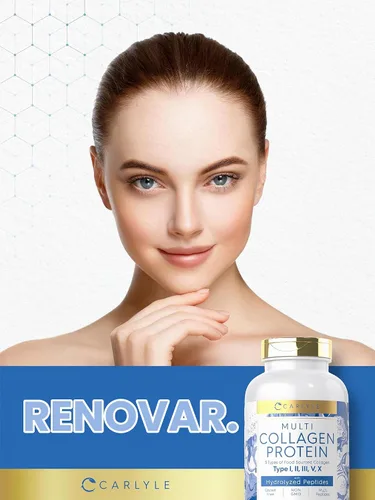 Vista 7 de Carlyle Cápsulas de proteína de colágeno múltiple de 2000 mg 300