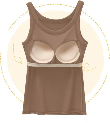 Vista 5 de Camisetas sin mangas de algodón acanalado para mujer, brasier integrado, sin mangas, cuello redondo, ajustada, capa base de verano, camisetas