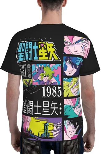 Vista 5 de Saint Anime Seiya - Camiseta de manga corta para hombre, suave, casual, unisex, cuello redondo, camiseta de entrenamiento