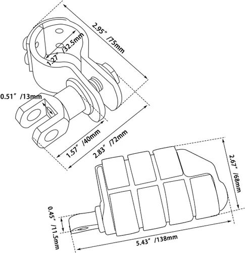 Vista 6 de FOVPLUE 1", 1.25" Estribos de autopista ajustables con abrazadera de 3 piezas para modelos Harley Touring Softail Dyna Sportster con protector