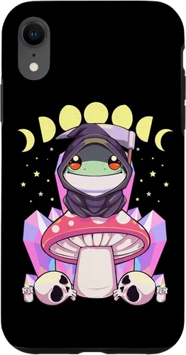 Vista 8 de Funda para iPhone 15 Pastel Goth Kawaii Mushroom Moon Phase Grim Reaper Frog Case
