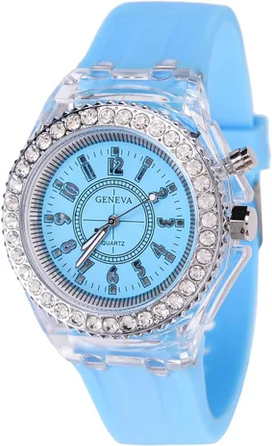 Vista 14 de Reloj de silicona Bling LED Luminoso Luces Coloridas Relojes Deportivos Reloj de Pulsera para Niñas Niños Negro