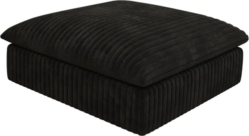 Vista 46 de 118" Cloud Couch Oversized Modular Sectional Sofa, Boneless L-Shaped 6 Seater Deep Seat Couch with Ottoman, Soft Corduroy Upholstery, DIY Negro