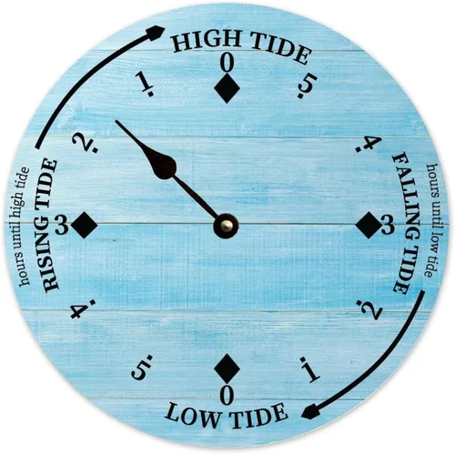 Vista 47 de Tide Clock for Wall Myrtle Beach Time Coastal Clocks Beach Navy-3