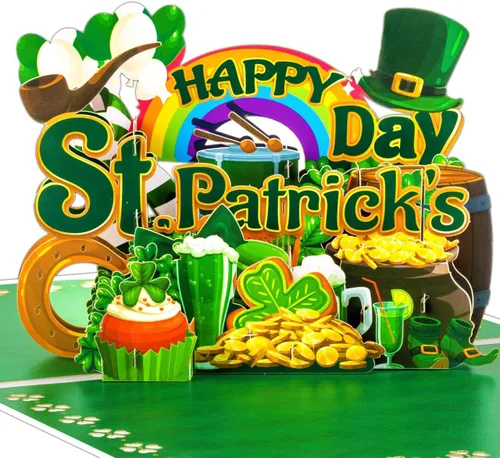 Vista 10 de GREETING ART Paquete de 2 tarjetas del día de San Patricio para inspiración, tarjetas de agradecimiento a los empleados, tarjeta de feliz día de San