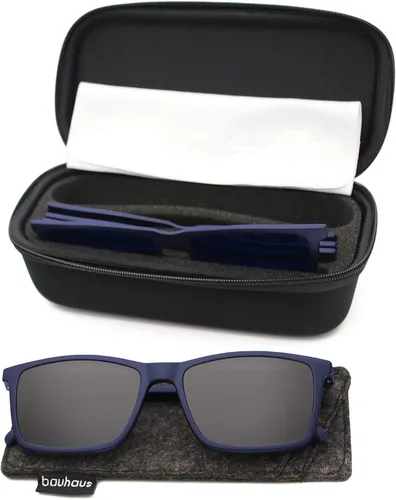 Vista 6 de Bauhaus Lentes de sol magnéticos con clip para hombres y mujeres polarizados protección UV retro cuadrados para conducir durante la noche