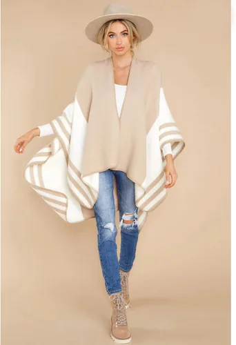 Vista 113 de Moss Rose Chal de viaje para mujer, capa tipo poncho de frente abierto para otoño e invierno