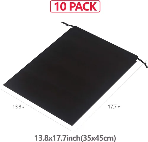 Vista 2 de Juego de 10 bolsas de zapatos jumbo para viajes, no tejidas con cuerda para hombres y mujeres, bolsa grande para zapatos, organizadores de embalaje