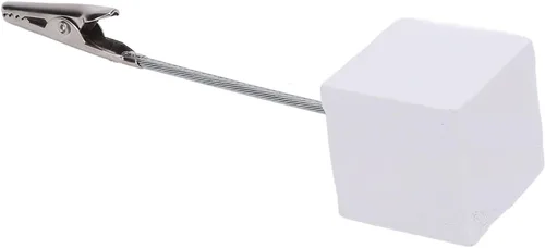 Vista 8 de 10 soportes para tarjetas de número de mesa, base de cubo, soporte de clip de notas de madera, clip de cocodrilo con soporte para fotos