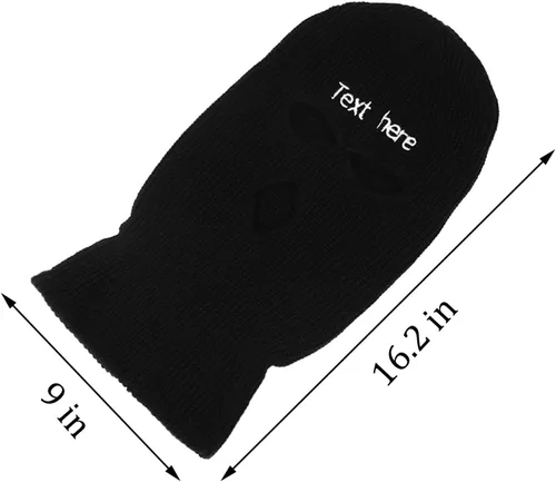 Vista 2 de Sinseike Máscara tejida de invierno bordada personalizada,Pasamontañas de punto cálido personalizado