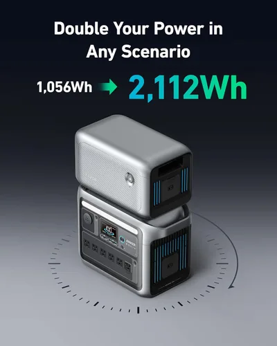 Vista 7 de Anker SOLIX C1000 Estación de energía portátil con panel solar bifacial de 100 W, generador solar de 1,800 W, batería LFP de 1056 Wh (LiFePO4), 6