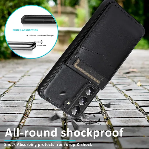 Vista 7 de Asuwish Funda de teléfono para Samsung Galaxy S22 5G con protector de pantalla de vidrio templado y tarjetero para tarjetas de crédito, soporte