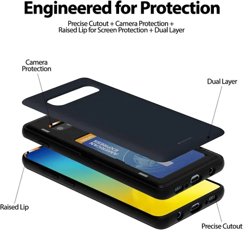 Vista 5 de GOOSPERY Parachoques magnético para puerta compatible con Galaxy S10 Plus, tarjetero y cartera, fácil imán de cierre automático, protección de doble