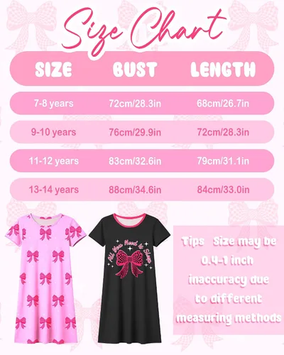 Vista 6 de Sylfairy 2 camisones para niñas, pijamas de princesa, vestido de dormir para niñas pequeñas