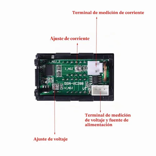 Vista 3 de Paquete de 3 voltímetros digitales LED de 0.28 pulgadas DC 100 V