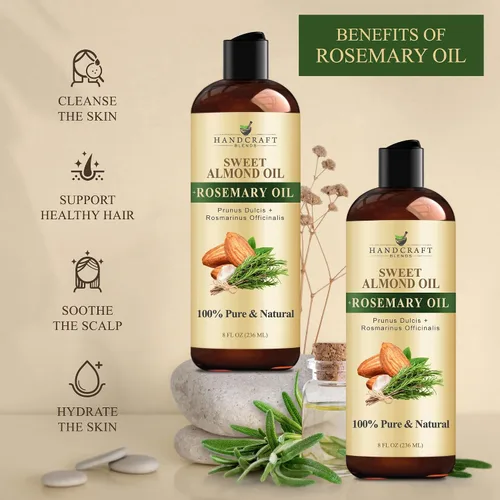Vista 7 de Handcraft Blends Aceite de almendras dulces con aceite de romero - 8 onzas