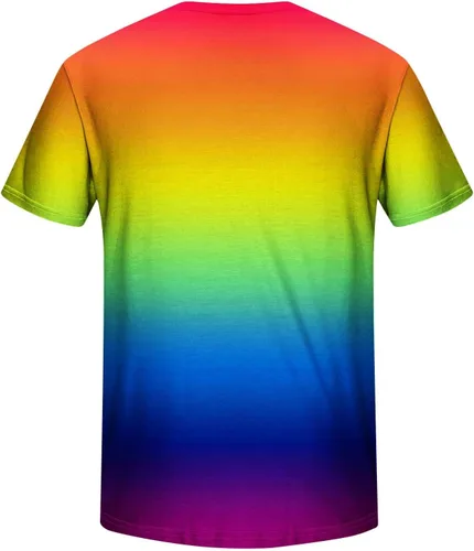Vista 4 de Hombres Casual Cuello Redondo Impresión Jersey Tops Moda Patrón Camisa Fitness Deportes Manga Corta Camiseta Blusa