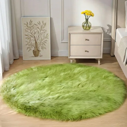 Vista 12 de Goolela Alfombra esponjosa de piel sintética para dormitorio, color marrón claro beige, 2 x 3 pies, alfombra de piel de oveja peluda y difusa