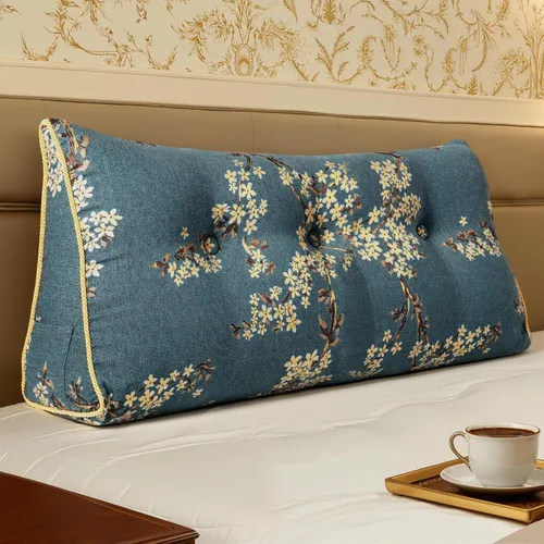 Vista 8 de WOWMAX - Almohada grande triangular con respaldo para cabecera, almohada de posicionamiento para lectura en forma de cuña, con funda extraíble